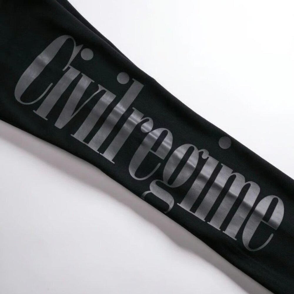 Civil Regime Concrete Flare Fleece Pants in Black Large - Picture 4 of 5